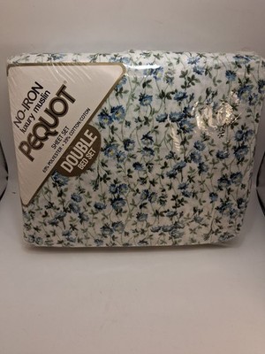 Vintage Pequot No-Iron double bed sheet set Luxury Muslin NOS Mary Jane