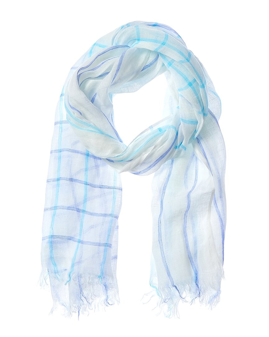 Echo Тканый продолговатый льняной шарф женского синего цвета 7790₽