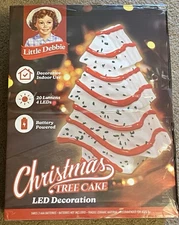 ❄️Little Debbie Christmas Tree Cake Ceramic LED Christmas Decor 12” Lights Up!