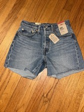 Levi's 501 Mid Thigh Women's Jean Shorts High Rise Size 26 New With Tags