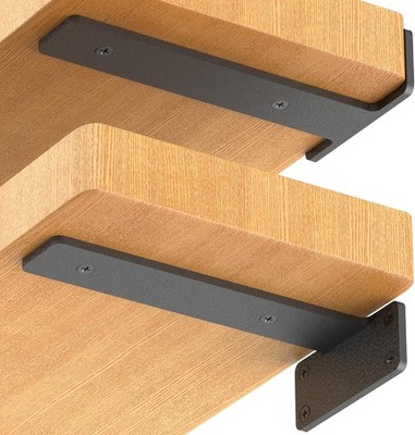 12 Pack Floating Shelf Brackets,12 Inch Heavy Duty Industrial Shelf Bracket, Bla