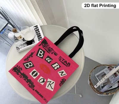 New 15  Mean Girls BURN BOOK Handbag FUCHSIA PINK Purse SHOPPING Tote Bag Movie
