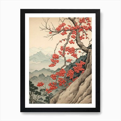 Yama Zakura Bergkirsche 3 Vinta gerahmtes Wandbild Poster Leinwanddruck Bild