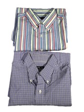  LOT OF 2 Jos A Banks Travelers Collection Button Up Shirts Mens Large