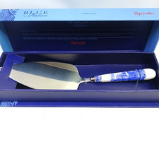 Spode Blue Italian Cake Server - 10 Inch Porcelain Dessert Knife for Slicing NEW