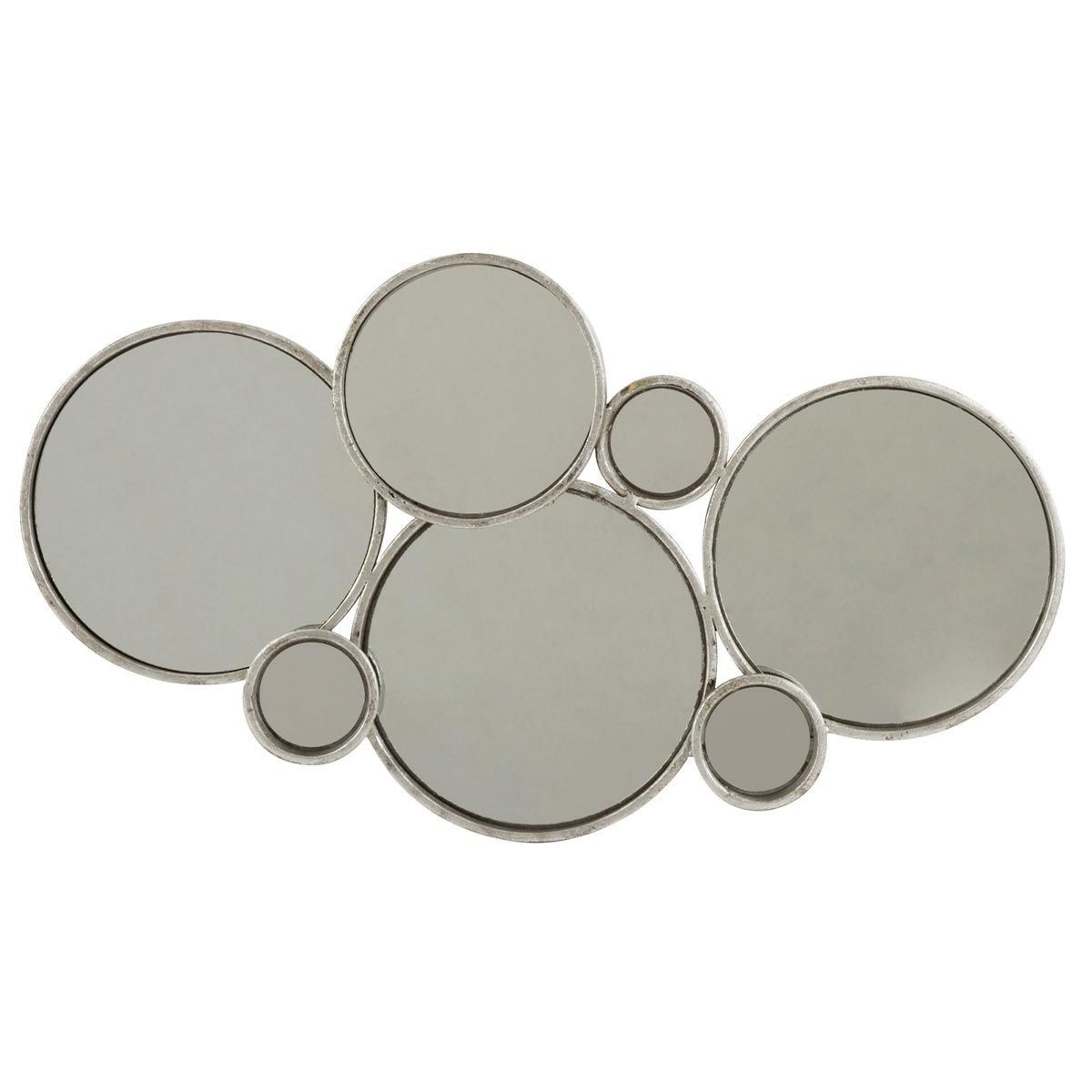 Miroir mural 6 ronds argent 57cm pour agrandir un couloir sombre et étroit