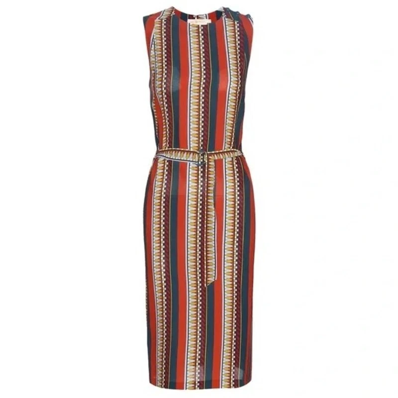 Abito Tory Burch Julia Oceano Eden in seta a righe taglia 8