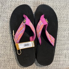 NEW Teva Girls Voya Flip Flop sandals -Waves Rose Violet Size 6 32 MSRP Thongs