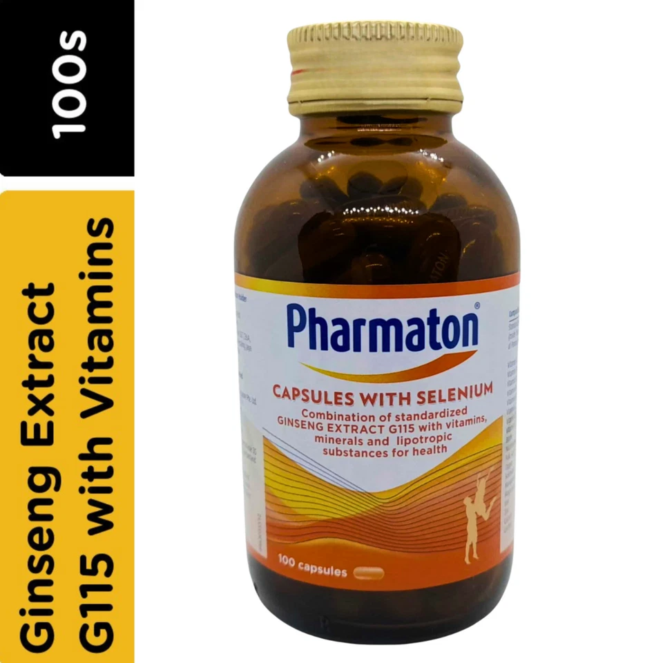 Suplemento energético de selênio 3X Pharmaton Ginseng G115 100 cápsulas [300'c] novo - Imagem 4 de 4