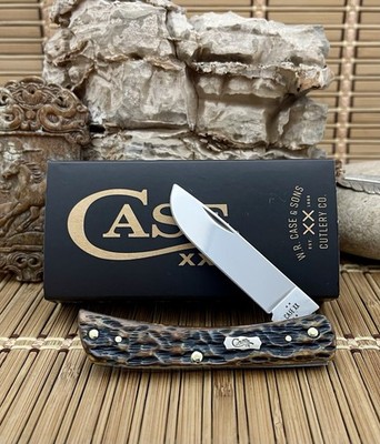 Case XX USA Pocket Worn Hand Fired Mediterranean Blue Bone Sod Buster Jr Knife