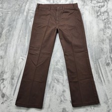 Vintage Levi's Pants Mens W36 L29.5 Brown Sta-Prest Bootcut Trousers Western