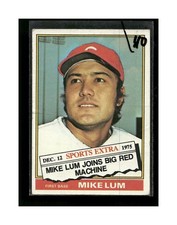 Mike Lum 1976 Topps 208T Traded Cincinnati Reds Baseball Card