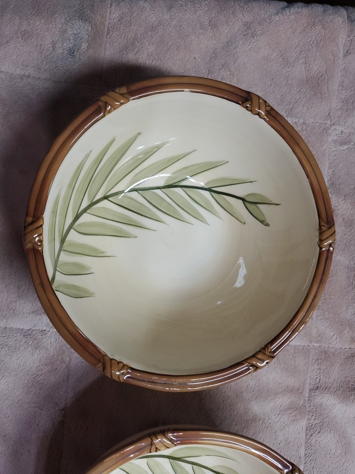 clay art bowls, Bamboo Pattern 6 3/4" Wide 3" High NEW Set Of 2 eBay