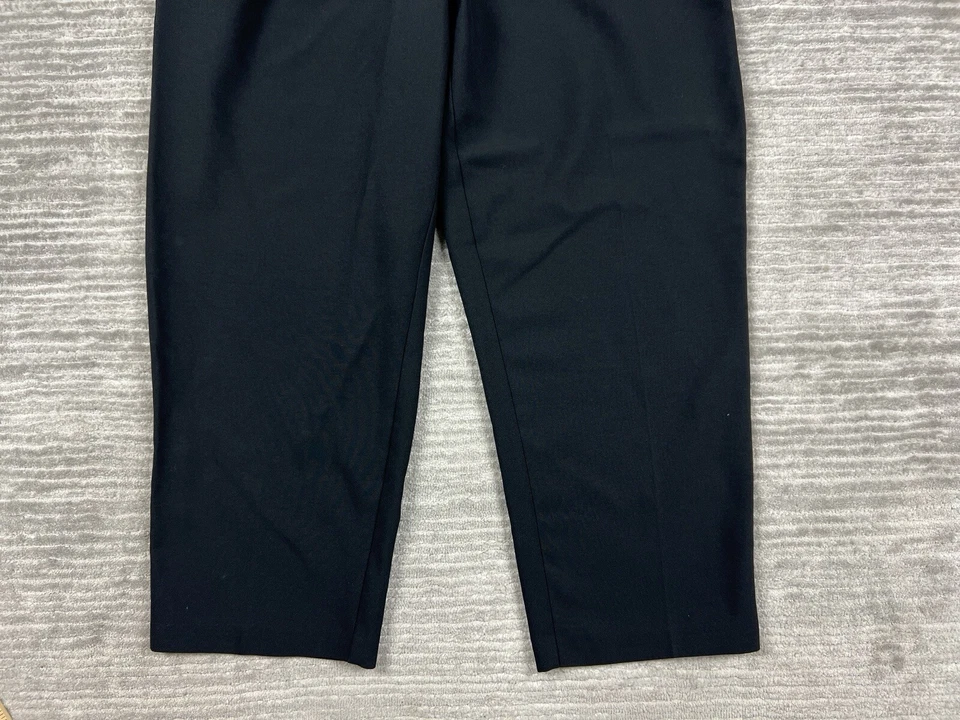 Kathie Lee Pants Womens 16 Petite Black Stretch Waist Pleated Polyester - Image 3 of 4