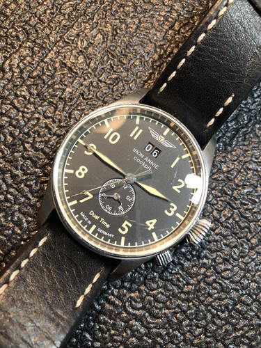 Iron Annie Cockpit Dual Time Watch Made In Germany Swiss Movement New Battery - Picture 22 of 24
