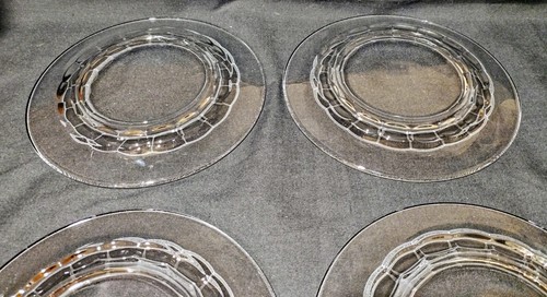 Fostoria RALEIGH Cups Saucers Sugar Creamer Dessert Plates Glass Tea Set for 4 - Picture 15 of 18