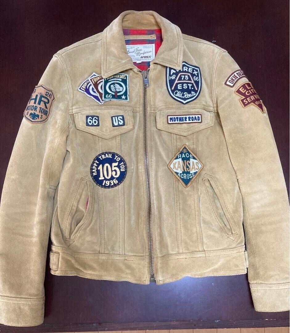 AVIREX Jacket Suede Patch mens Size M authentic Leather AVIREX Jacket Suede Patch mens Size M authentic Leather