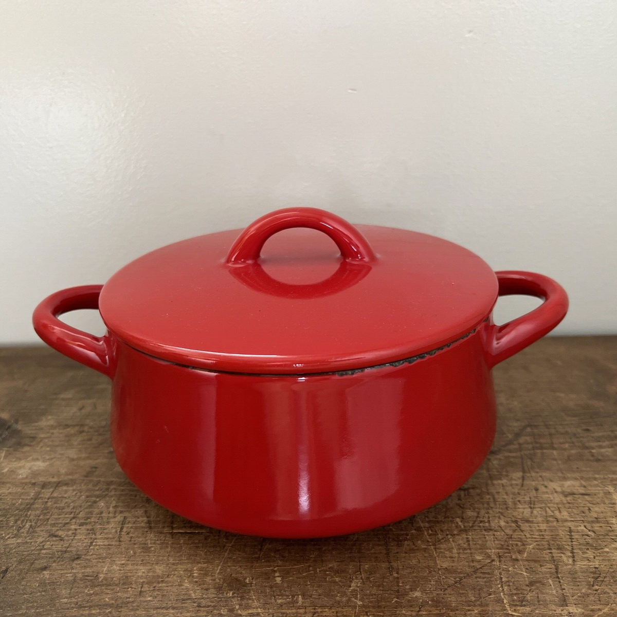 Vintage Mid Century Modern Dansk JHQ Red Enameled Pot with Lid | eBay