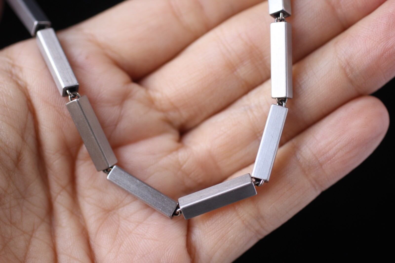 Germany Stainless Steel Rectangular Box Link Neck… - image 6