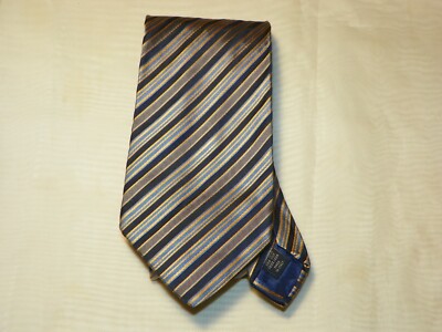 ALTEA [ BLACK/STRIPES ] men's tie 100% Silk  Made in Italy