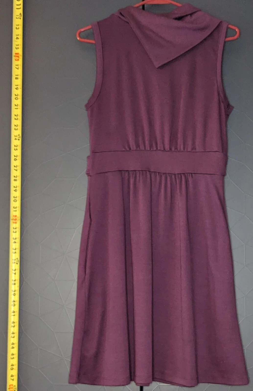 Abito Monteau by ModCloth medio collo cappuccio viola "Coach Tour" stile vintage anni 50