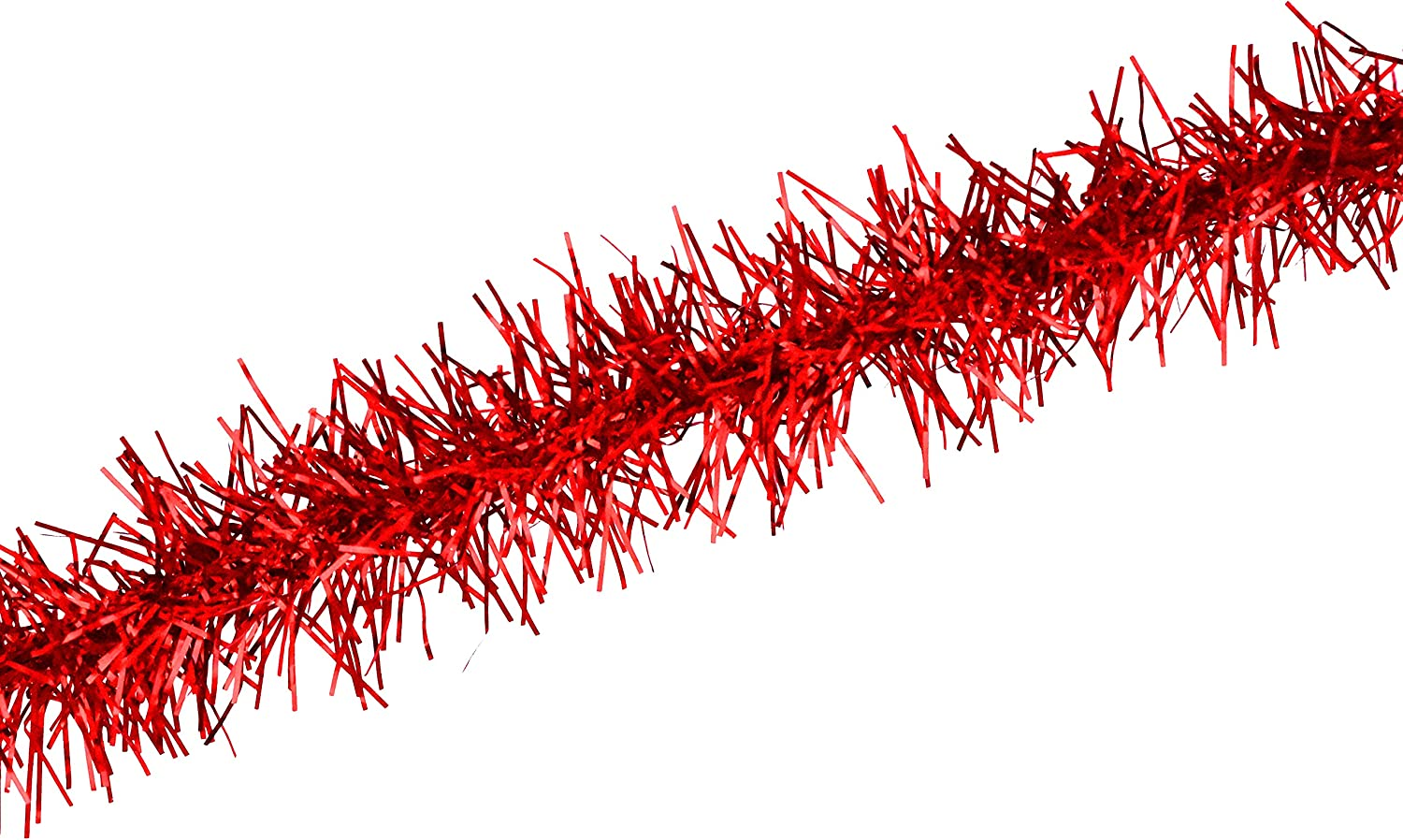 Red Metallic Tinsel Garland Decor Thin Tinsel Ribbon Mini Garland