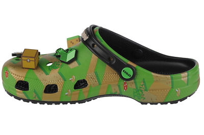NWT Crocs Elevated Clog Minecraft Grass Block  GREEN/MULTI