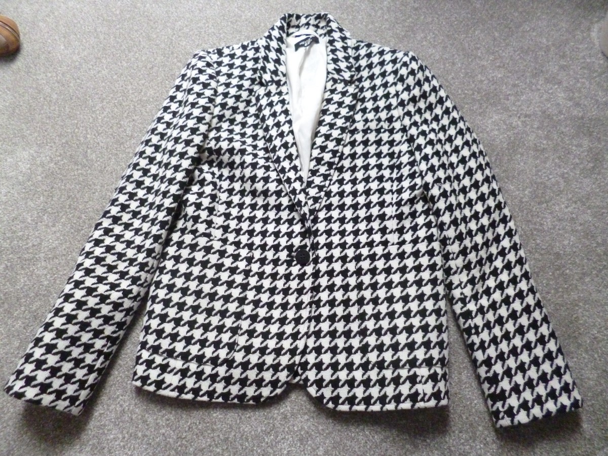 ME+EM BLACK/WHITE HOUNDSTOOTH JACKET,