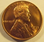 1951 D BU Lincoln Cent  (51DAB3)