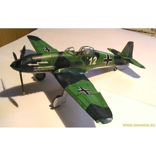 OREL 002 - 1/33 Military aviation fighter aircraft Heinkel HE-100D, paper model - Picture 2 of 4
