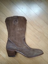 Principe  43 EU/ 9UK  Pelle Naturale Stivali Donna Texani Marrone Camoscio Cuoio