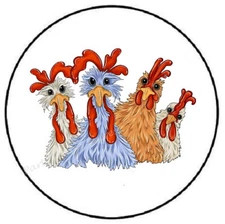 CRAZY CHICKENS ENVELOPE SEALS LABELS STICKERS PARTY FAVORS