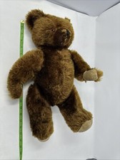 Vintage Steiff Style Jointed Teddy Bear Plush Stuffed Soft Toy 16 In Brown