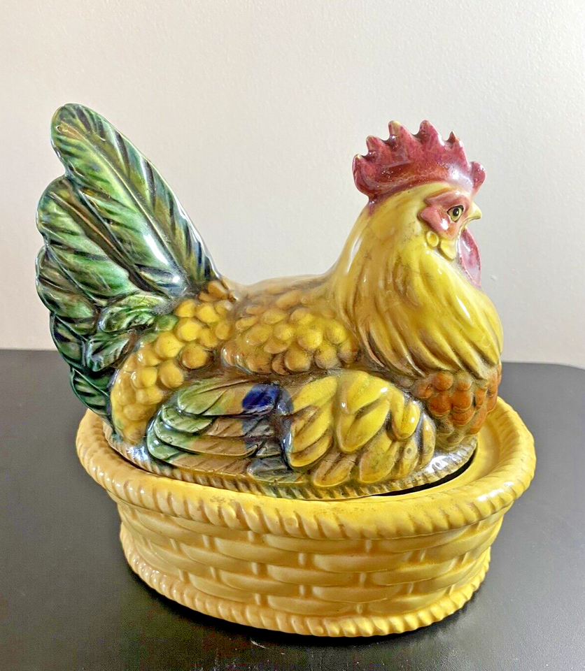Vintage Brinns Hen on Nest Covered Dish Multicolored eBay