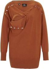 Umstands / Stillpullover Gr. 44/46 Kastanienbraun Damen Langarm-Pullover Neu