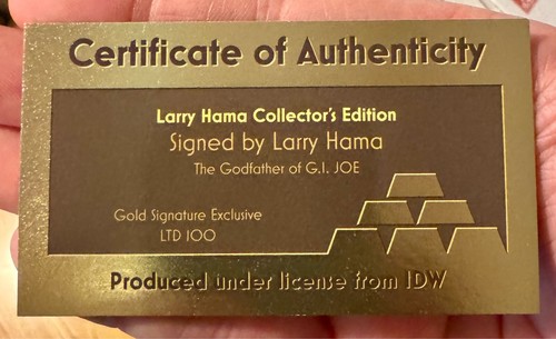 GI Joe A Real American Hero #289 CBCS 9.8 SS GOLD Hama 2021 Limited to 100 W/COA - Picture 2 of 14