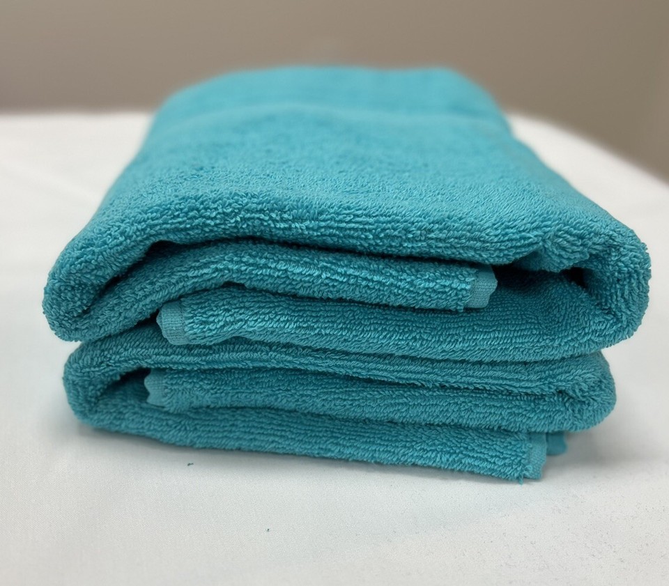 New 2 Piece Bath Towels Peacock Blue eBay