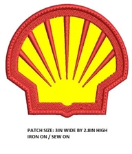SHELL embroidered patch, IRON ON/SEW ON, Fast ship