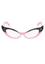 Vintage Pink/Clear Cat Eyes Glasses