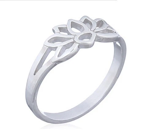 Sterling silver shop lotus flower ring