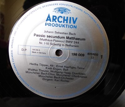 バッハ PASSIO SECUNDUM MATTHAEUM レコード4枚組 バッハ PASSIO SECUNDUM MATTHAEUM レコード4枚組 バッハ PASSIO