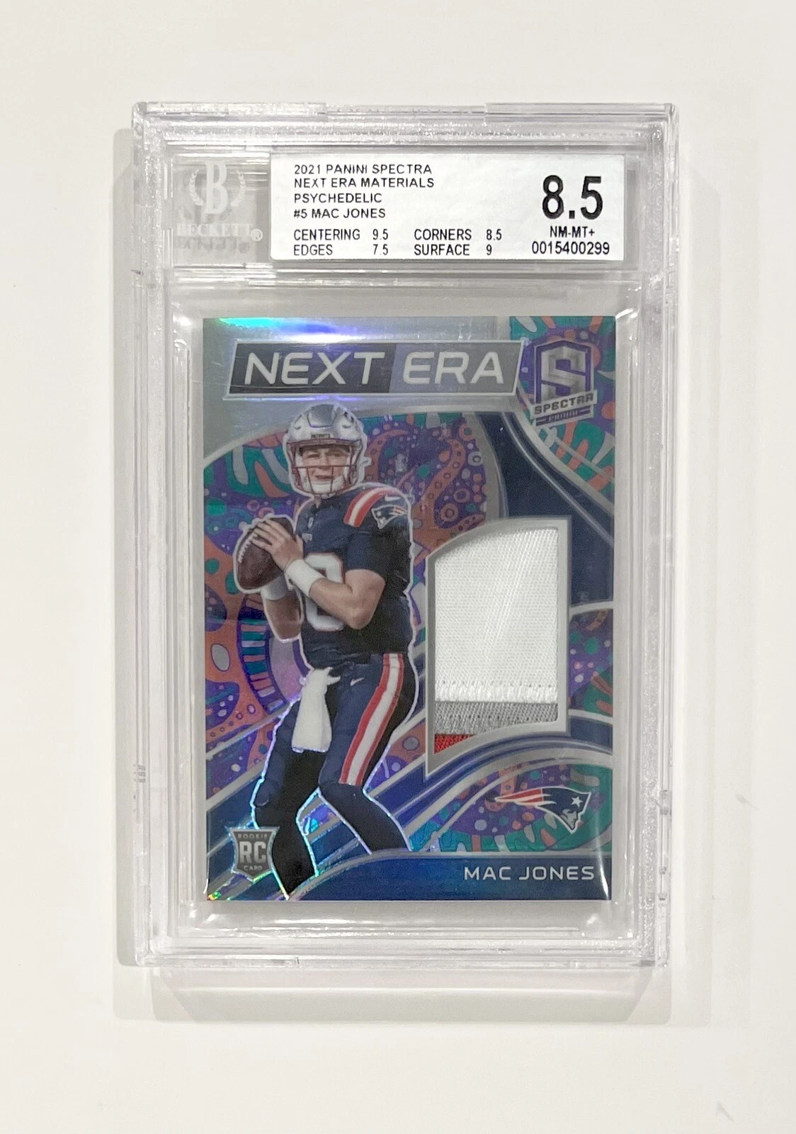 Mac Jones Panini Spectra Next ERA Relics #NEMJ Psychedelic