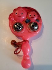 VINTAGE 1930'S or 40'S CELLULOID SMILING FACES BABY RATTLE