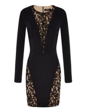 Misha Collection Kyra Lace Illusion Bodycon Minidress Black Size XS 2 US  260