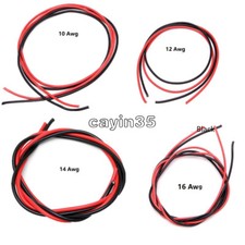 10/12/14/16 Black Red AWG Gauge Wire Flexible Silicone Copper Cables RC UK