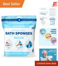 Travel-Friendly Rinse-Free Bathing Wipes: 25 Soft  Convenient Sponge Cleansers