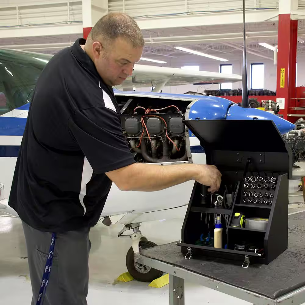 Montezuma 15 In. W Portable Tool Box Black Powder Coated Dual Steel Lockable