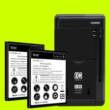 Discounted 2x 1950mAh Grade A TLi017D7 Battery  Wall Charger  for TCL Flip 3