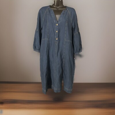 soft surroundings M Denim Look Dress F1 | eBay
