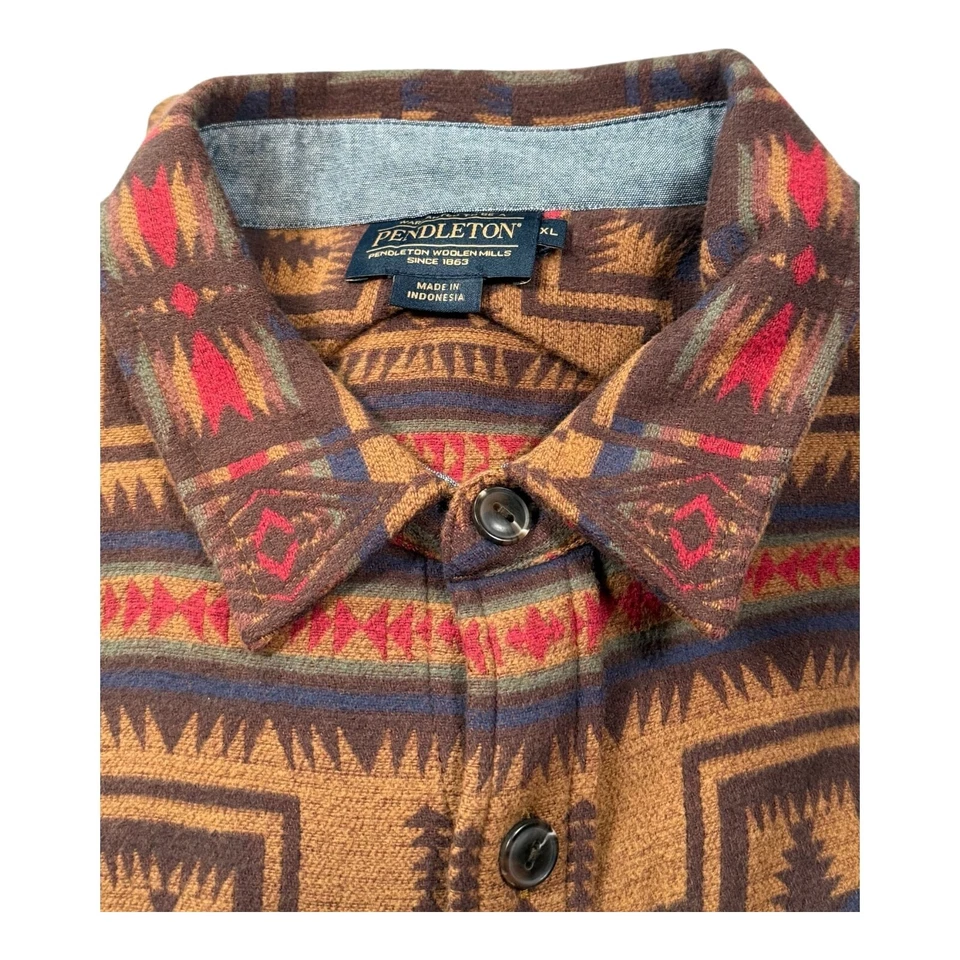 PENDLETON Tan Southwest La Pine Wool L/S Western Overshirt XL Harding Trail - Image 2 of 4
